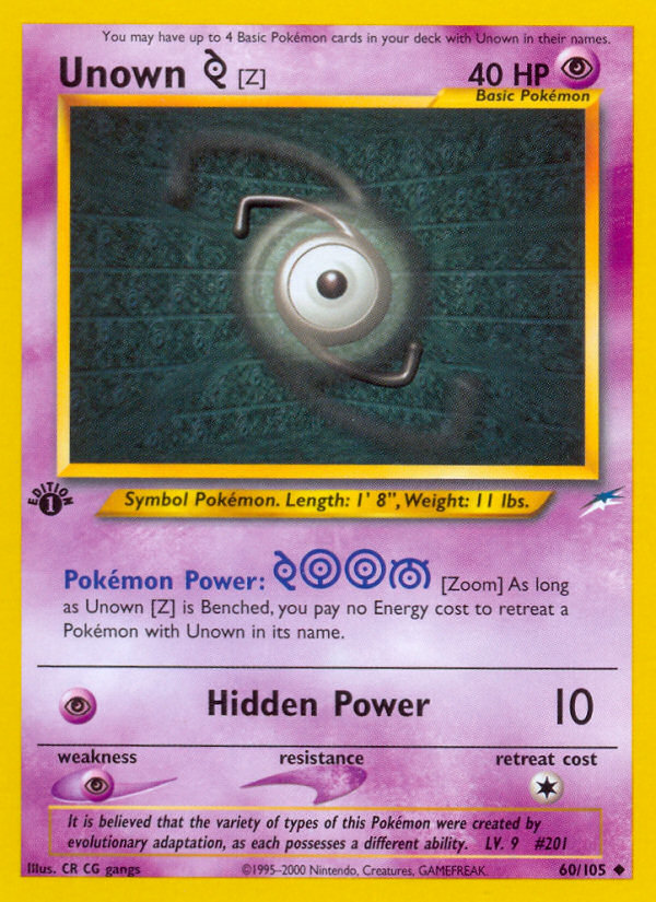 Unown [Z] (60/105) [Neo Destiny 1st Edition] | Exor Games Summserside