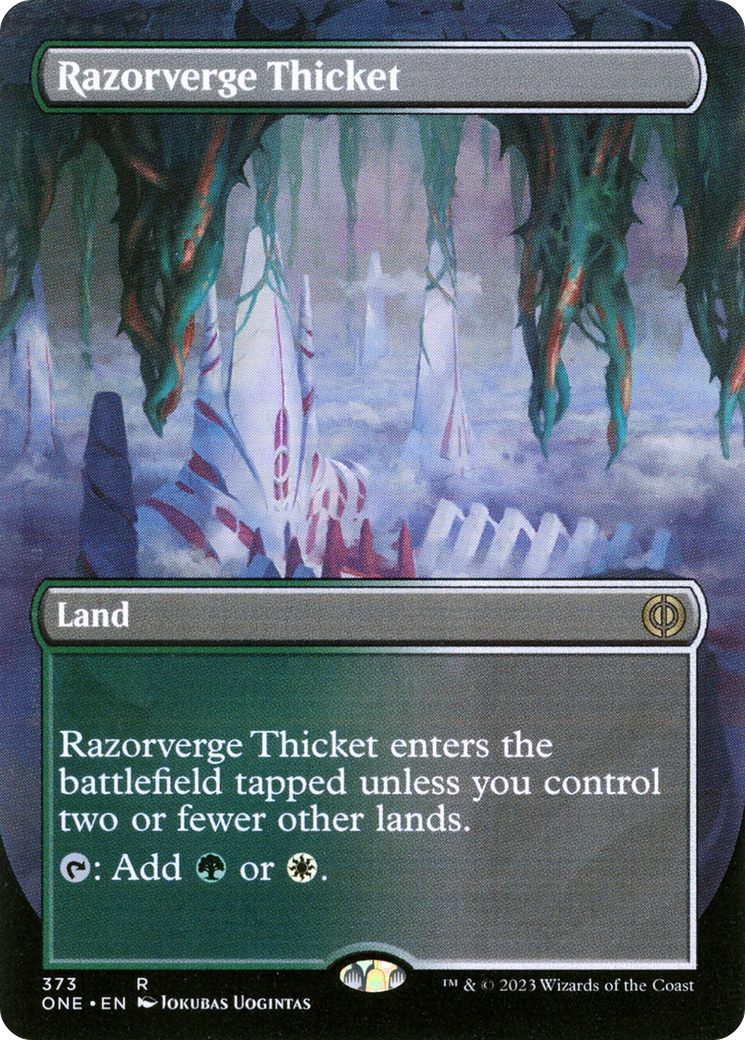 Razorverge Thicket (Borderless Alternate Art) [Phyrexia: All Will Be One] | Exor Games Summserside