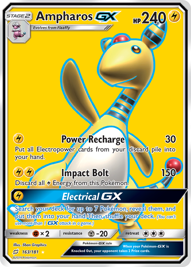 Ampharos GX (163/181) [Sun & Moon: Team Up] | Exor Games Summserside