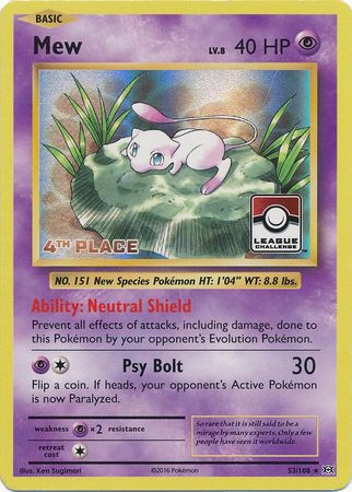 Mew (53/108) (League Promo 4th Place) [XY: Evolutions] | Exor Games Summserside