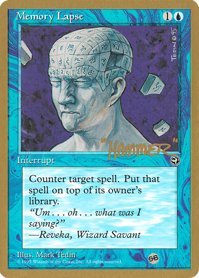 Memory Lapse (Runes) (Shawn "Hammer" Regnier) (SB) [Pro Tour Collector Set] | Exor Games Summserside