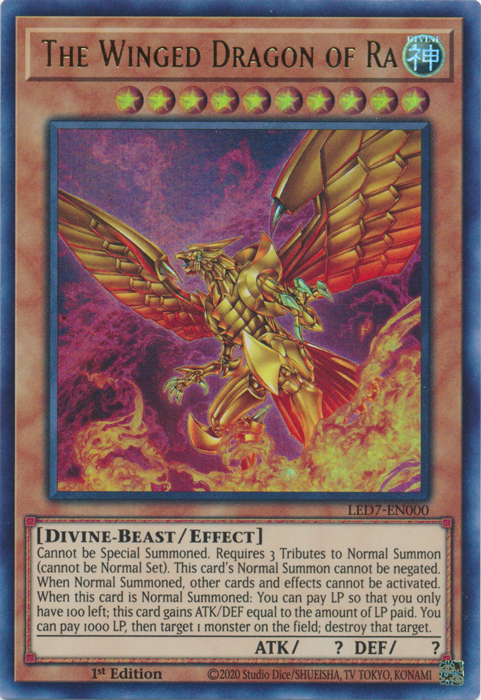 The Winged Dragon of Ra (Alternate Art) [LED7-EN000] Ultra Rare | Exor Games Summserside