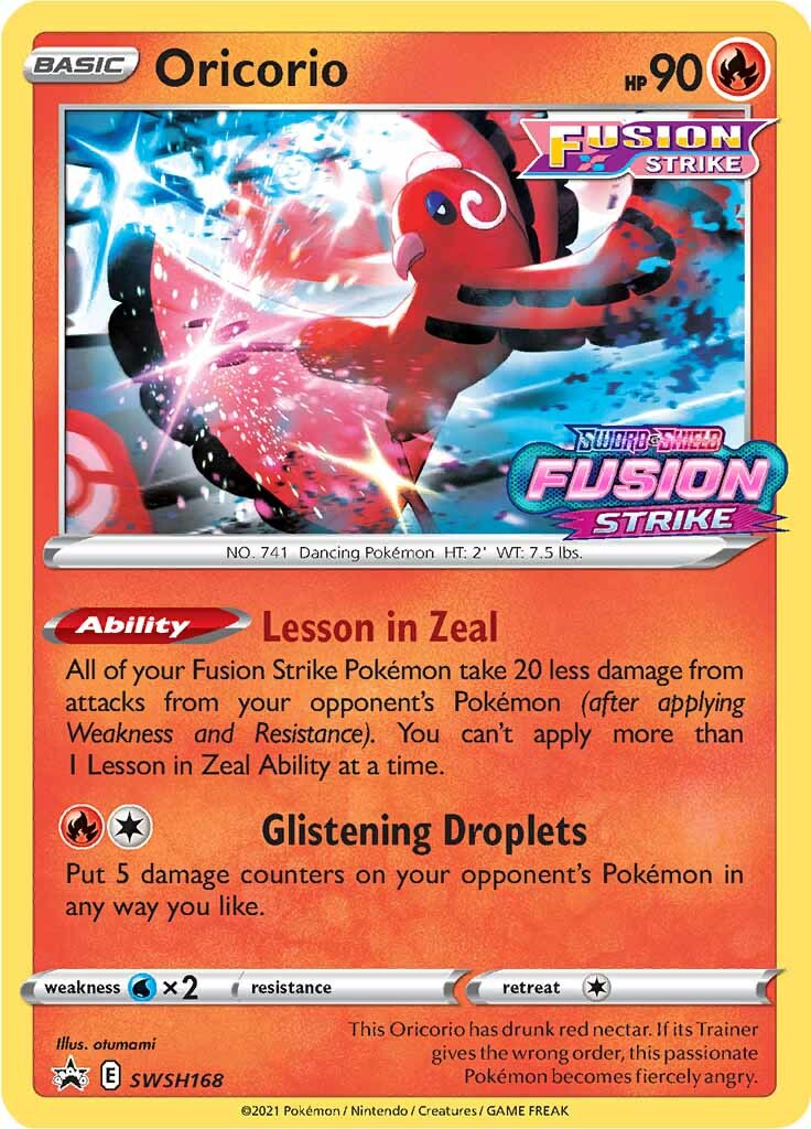 Oricorio (SWSH168) (Prerelease Promo) [Sword & Shield: Black Star Promos] | Exor Games Summserside