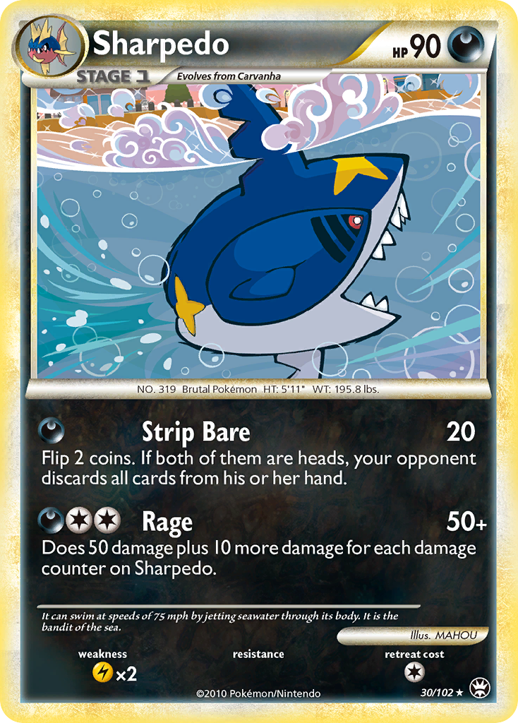 Sharpedo (30/102) [HeartGold & SoulSilver: Triumphant] | Exor Games Summserside