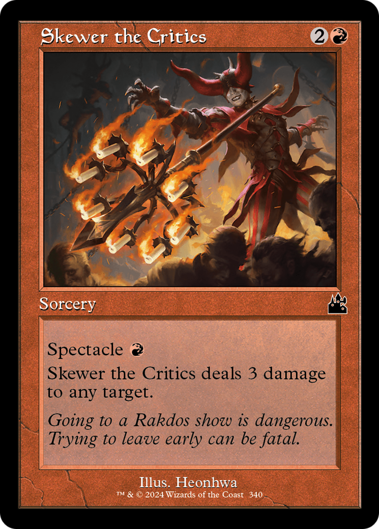 Skewer the Critics (Retro Frame) [Ravnica Remastered] | Exor Games Summserside