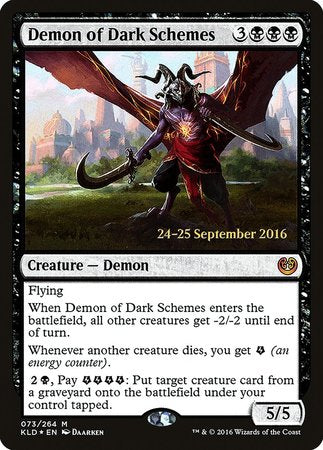 Demon of Dark Schemes [Kaladesh Promos] | Exor Games Summserside