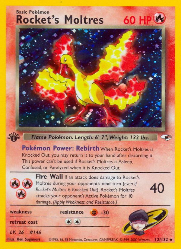 Rocket's Moltres (12/132) [Gym Heroes 1st Edition] | Exor Games Summserside