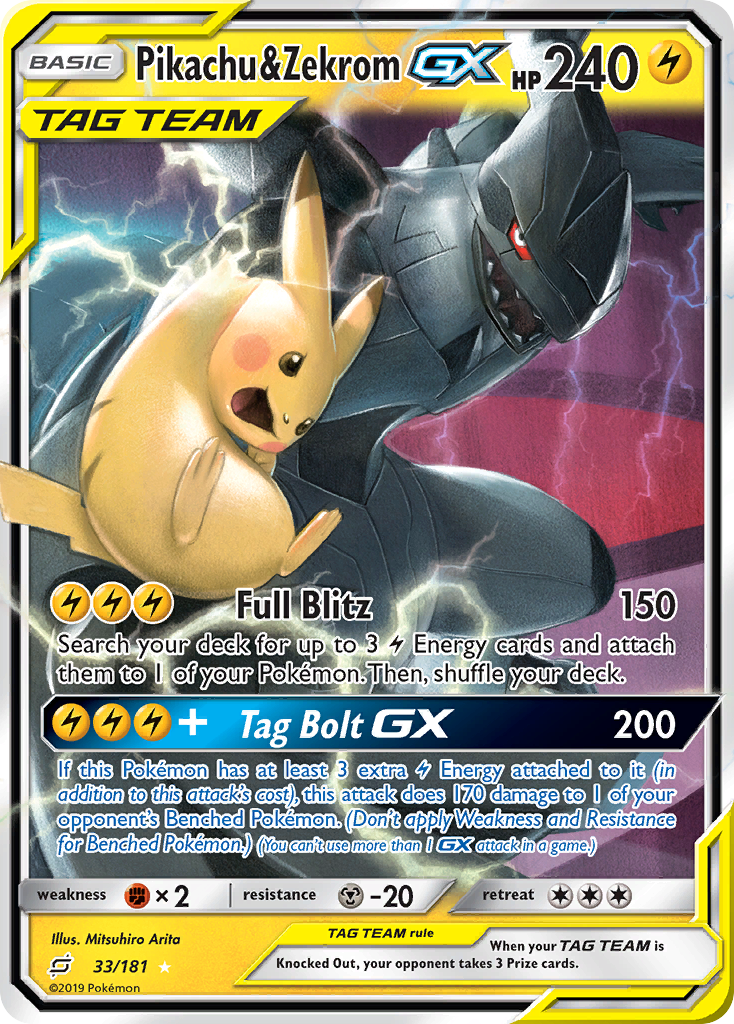 Pikachu & Zekrom GX (33/181) [Sun & Moon: Team Up] | Exor Games Summserside