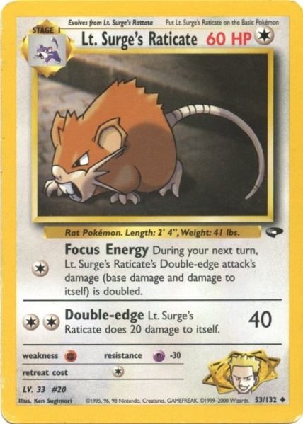 Lt. Surge's Raticate (53/132) [Gym Challenge Unlimited] | Exor Games Summserside