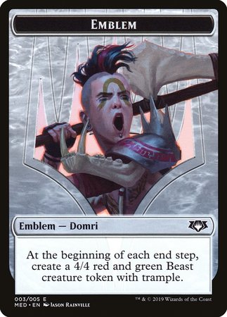 Emblem - Domri, Chaos Bringer [Mythic Edition Tokens] | Exor Games Summserside