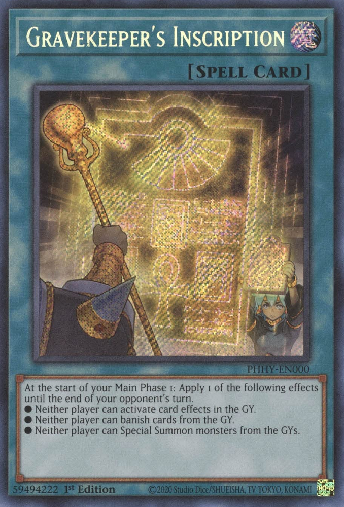 Gravekeeper's Inscription [PHHY-EN000] Secret Rare | Exor Games Summserside