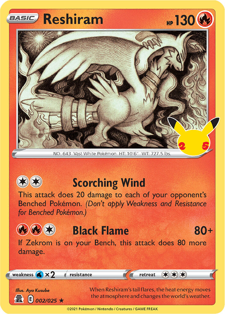 Reshiram (002/025) [Celebrations: 25th Anniversary] | Exor Games Summserside