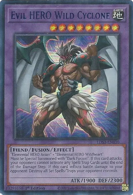 Evil HERO Wild Cyclone (Blue) [LDS3-EN030] Ultra Rare | Exor Games Summserside