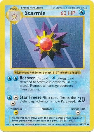 Starmie (64/102) [Base Set Shadowless Unlimited] | Exor Games Summserside