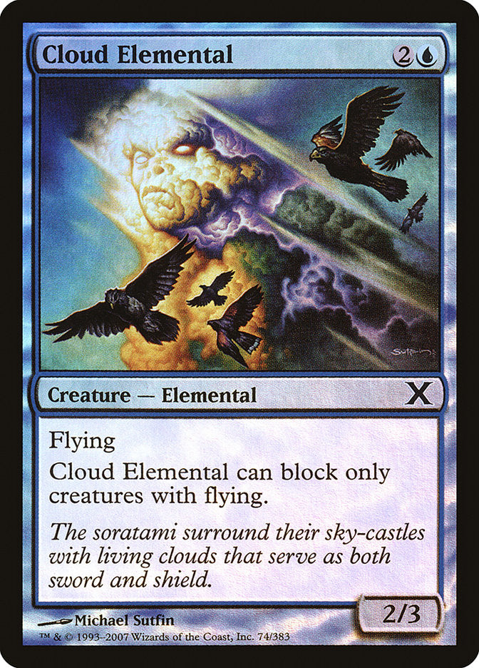 Cloud Elemental (Premium Foil) [Tenth Edition] | Exor Games Summserside