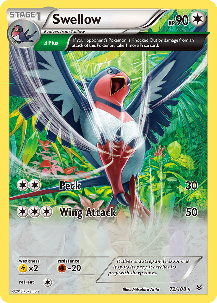 Swellow (72/108) [XY: Roaring Skies] | Exor Games Summserside
