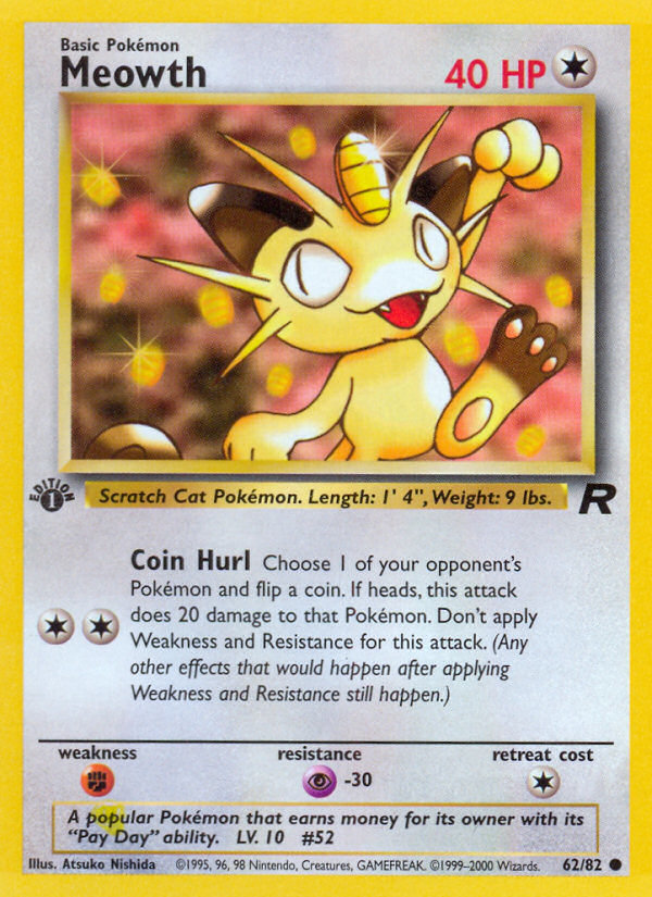 Meowth (62/82) [Team Rocket 1st Edition] | Exor Games Summserside