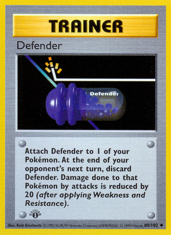 Defender (80/102) (Shadowless) [Base Set 1st Edition] | Exor Games Summserside