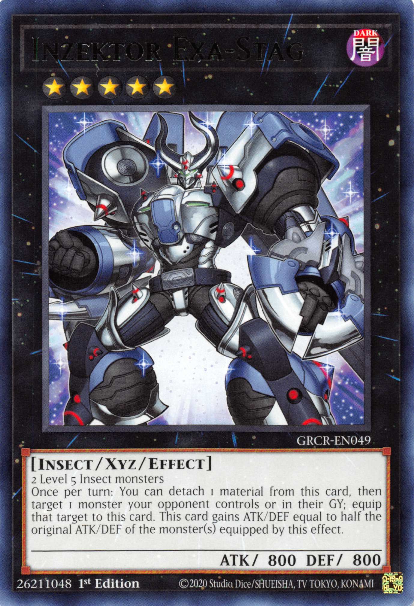 Inzektor Exa-Stag [GRCR-EN049] Rare | Exor Games Summserside