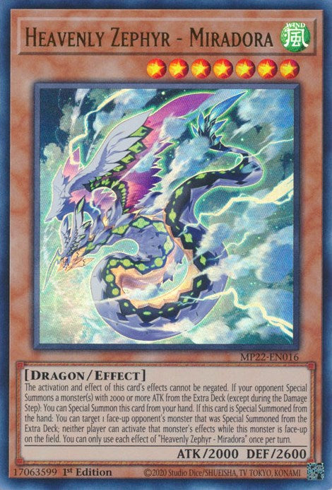 Heavenly Zephyr - Miradora [MP22-EN016] Ultra Rare | Exor Games Summserside