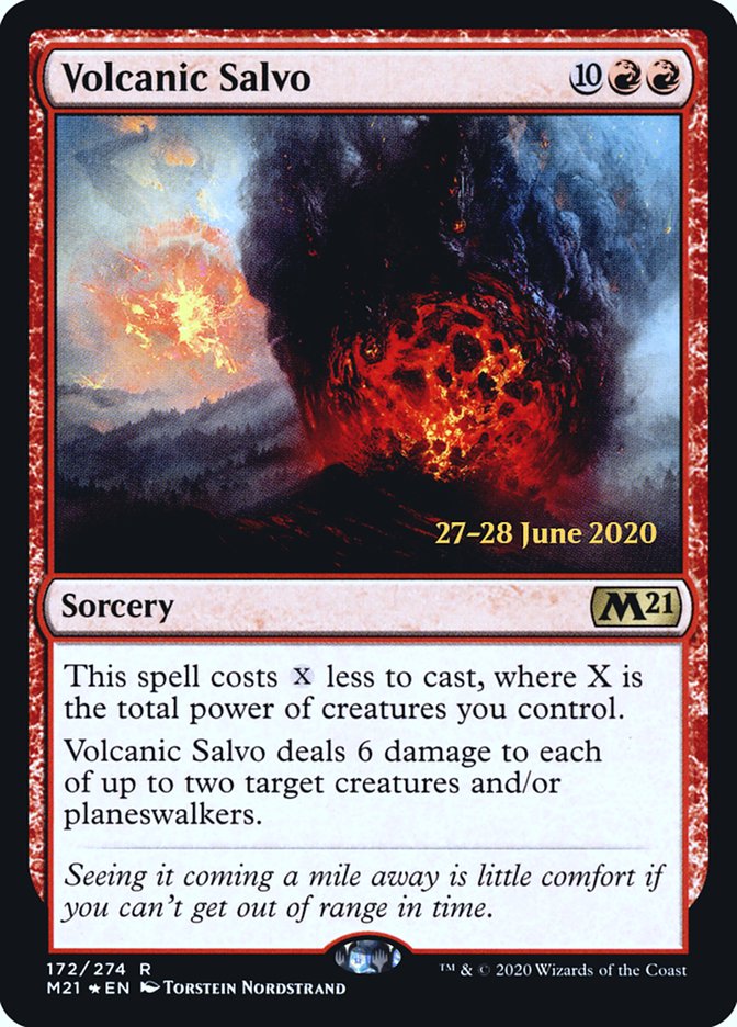 Volcanic Salvo  [Core Set 2021 Prerelease Promos] | Exor Games Summserside