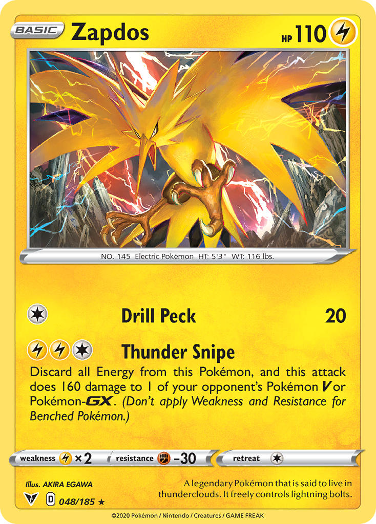 Zapdos (048/185) [Sword & Shield: Vivid Voltage] | Exor Games Summserside