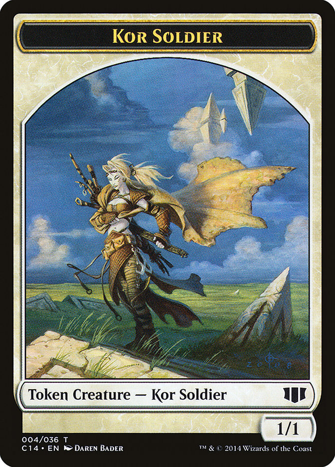 Kor Soldier // Pegasus Double-sided Token [Commander 2014 Tokens] | Exor Games Summserside