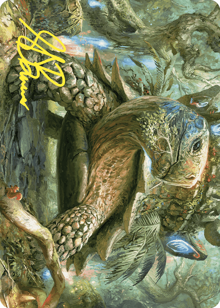 Blossoming Tortoise Art Card (Gold-Stamped Signature) [Wilds of Eldraine Art Series] | Exor Games Summserside