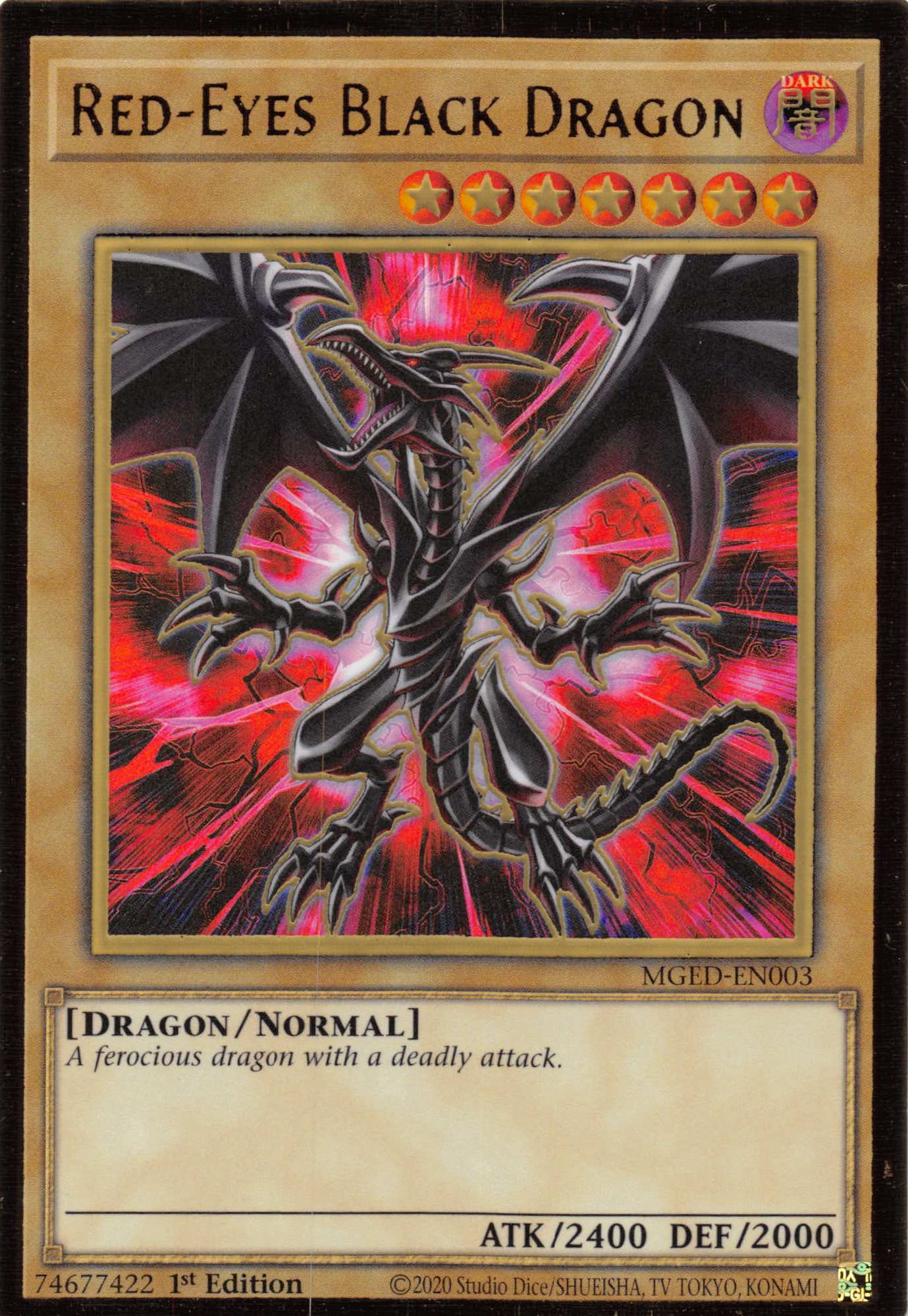 Red-Eyes Black Dragon (Alternate Art) [MGED-EN003] Gold Rare | Exor Games Summserside