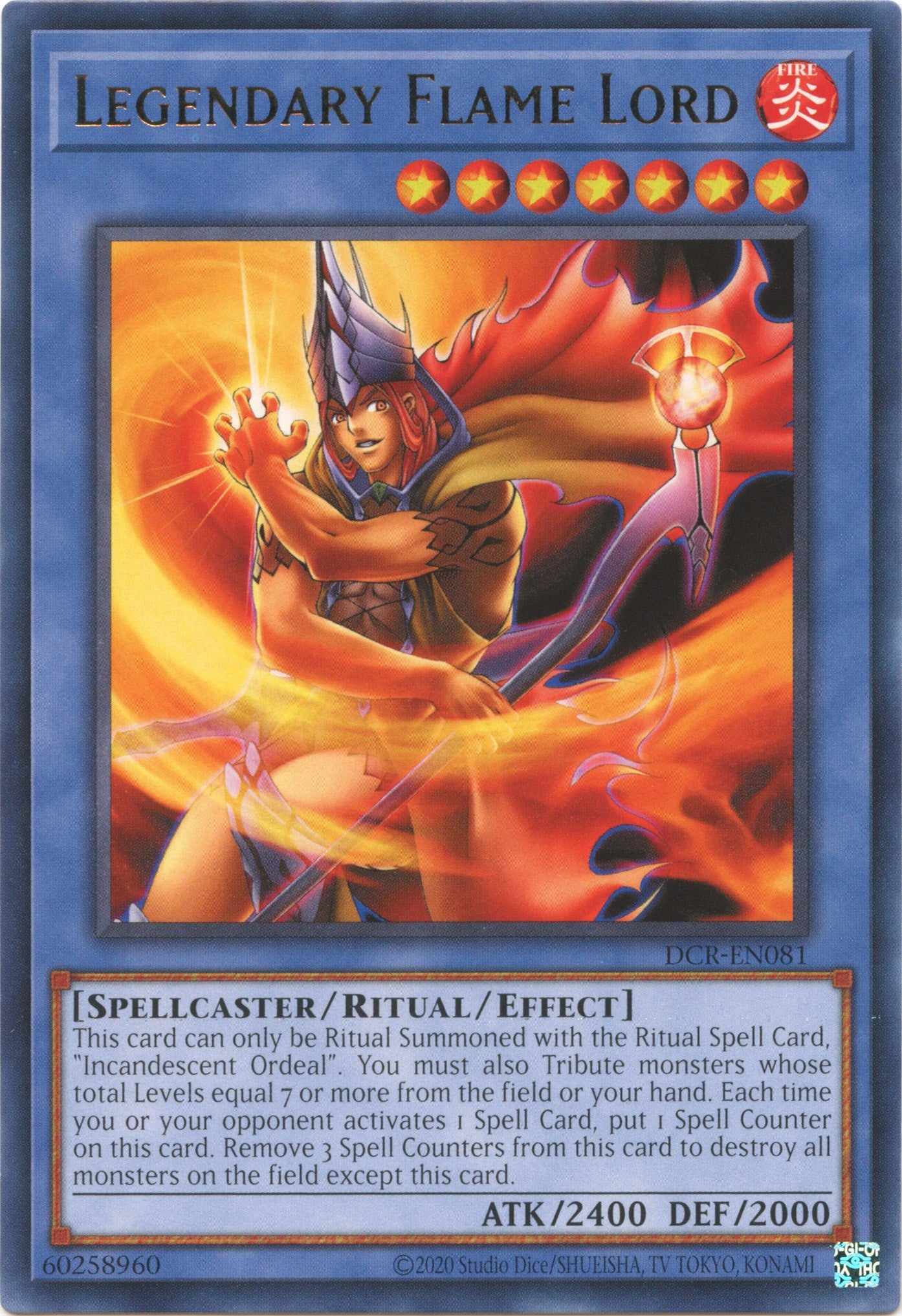 Legendary Flame Lord (25th Anniversary) [DCR-EN081] Rare | Exor Games Summserside