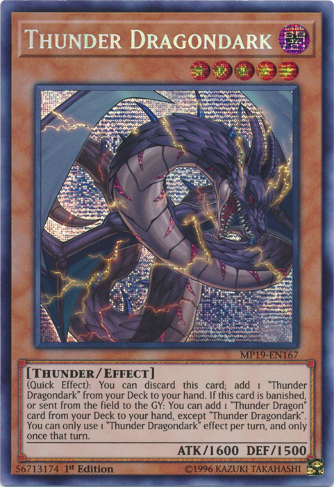 Thunder Dragondark [MP19-EN167] Prismatic Secret Rare | Exor Games Summserside