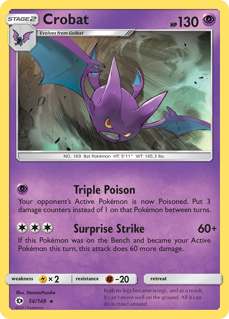 Crobat (56/149) (Cosmos Holo) (Blister Exclusive) [Sun & Moon: Base Set] | Exor Games Summserside