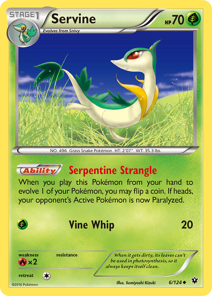 Servine (6/124) [XY: Fates Collide] | Exor Games Summserside