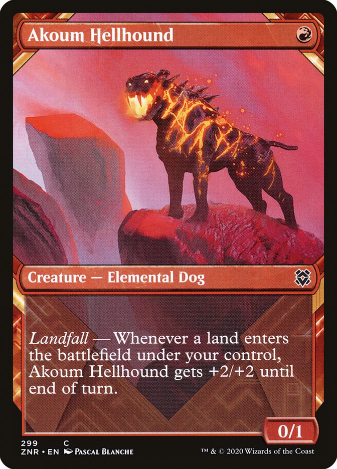 Akoum Hellhound (Showcase) [Zendikar Rising] | Exor Games Summserside