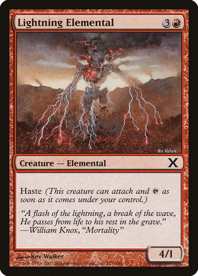 Lightning Elemental [Tenth Edition] | Exor Games Summserside