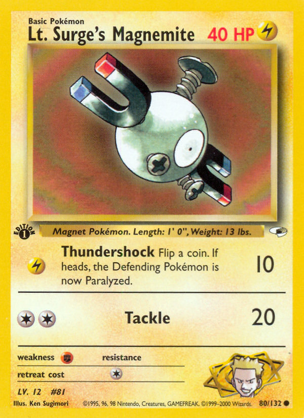 Lt. Surge's Magnemite (80/132) [Gym Heroes 1st Edition] | Exor Games Summserside