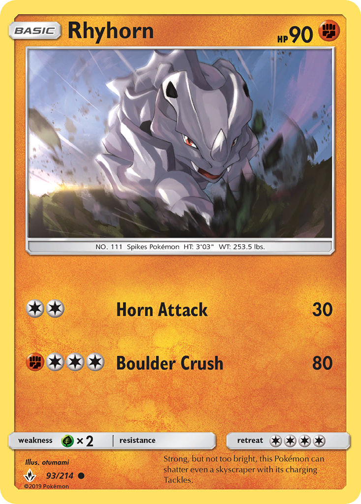 Rhyhorn (93/214) [Sun & Moon: Unbroken Bonds] | Exor Games Summserside