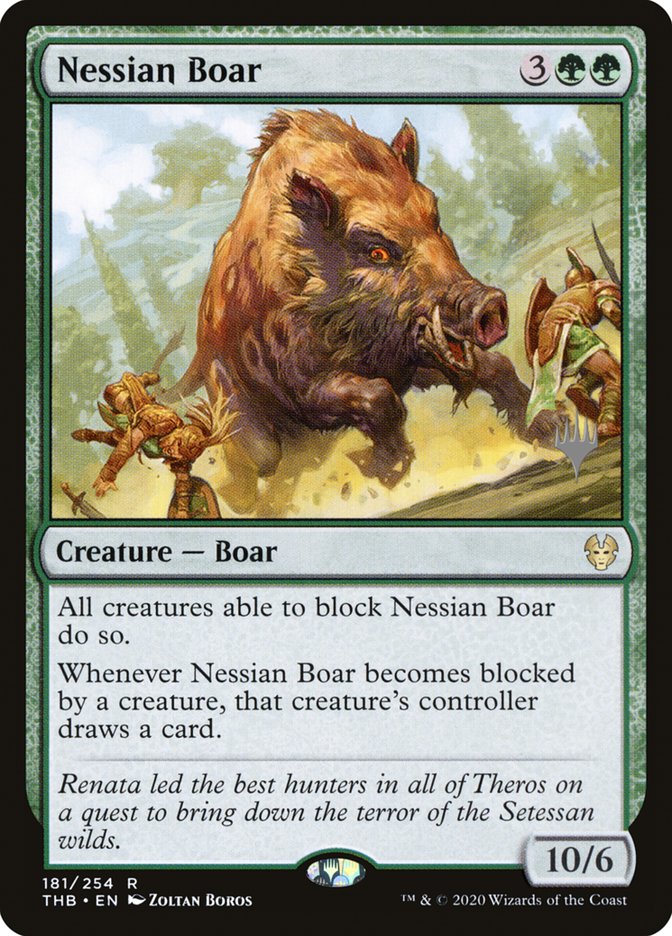 Nessian Boar (Promo Pack) [Theros Beyond Death Promos] | Exor Games Summserside