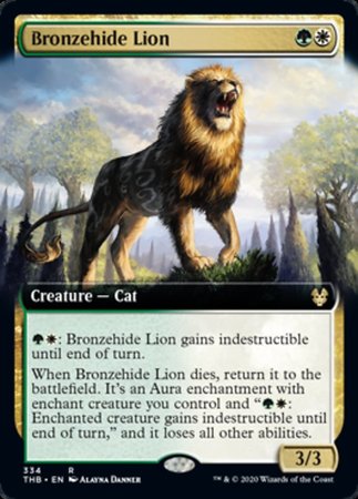 Bronzehide Lion (Extended Art) [Theros Beyond Death] | Exor Games Summserside