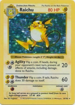 Raichu (14/102) [Base Set Shadowless Unlimited] | Exor Games Summserside