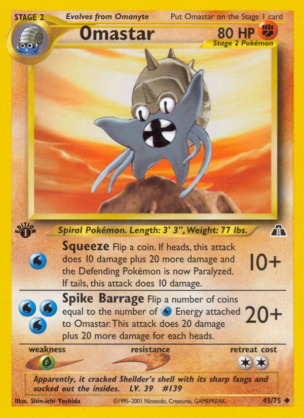 Omastar (43/75) [Neo Discovery 1st Edition] | Exor Games Summserside