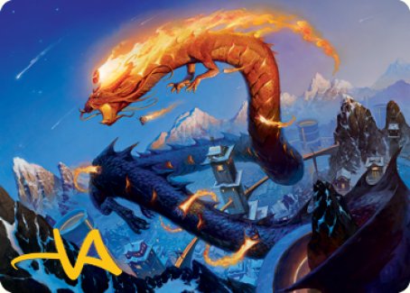 Atsushi, the Blazing Sky 1 Art Card (Gold-Stamped Signature) [Kamigawa: Neon Dynasty Art Series] | Exor Games Summserside