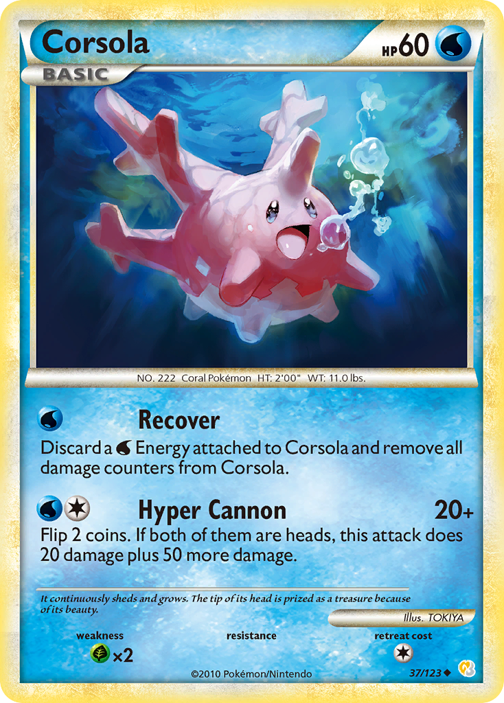 Corsola (37/123) [HeartGold & SoulSilver: Base Set] | Exor Games Summserside