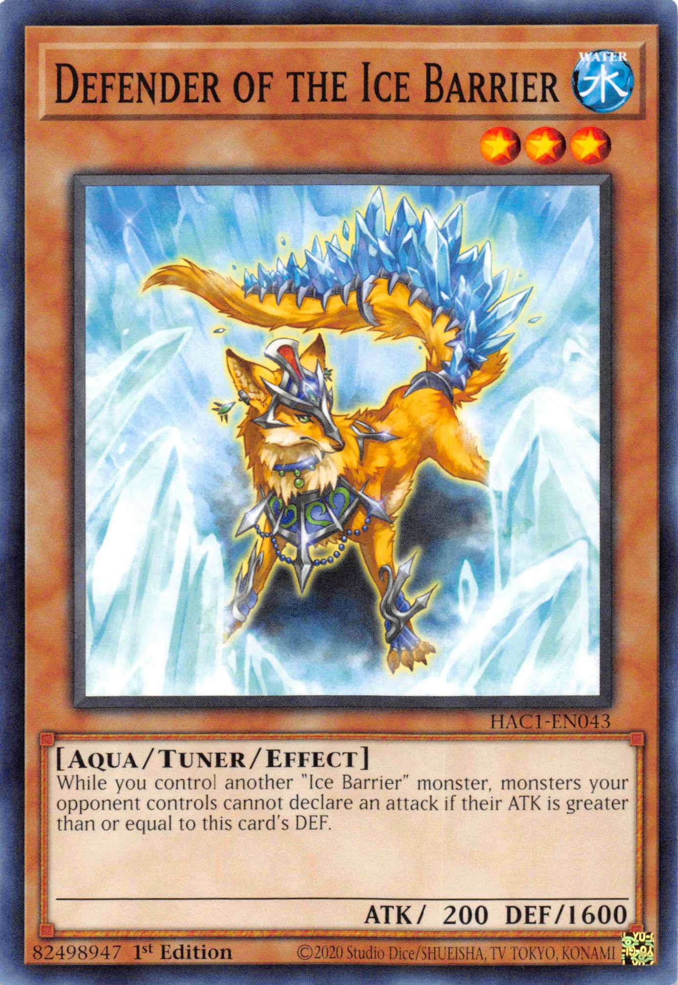 Defender of the Ice Barrier [HAC1-EN043] Common | Exor Games Summserside
