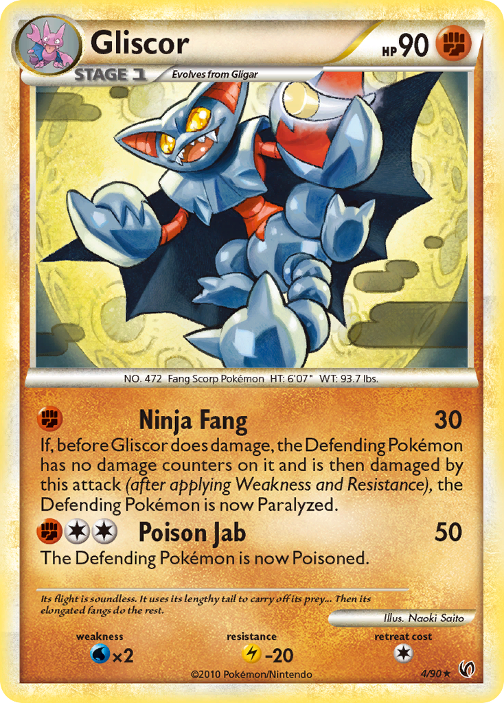 Gliscor (4/90) [HeartGold & SoulSilver: Undaunted] | Exor Games Summserside