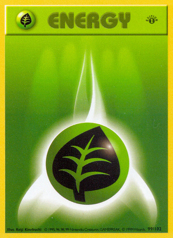 Grass Energy (99/102) (Shadowless) [Base Set 1st Edition] | Exor Games Summserside