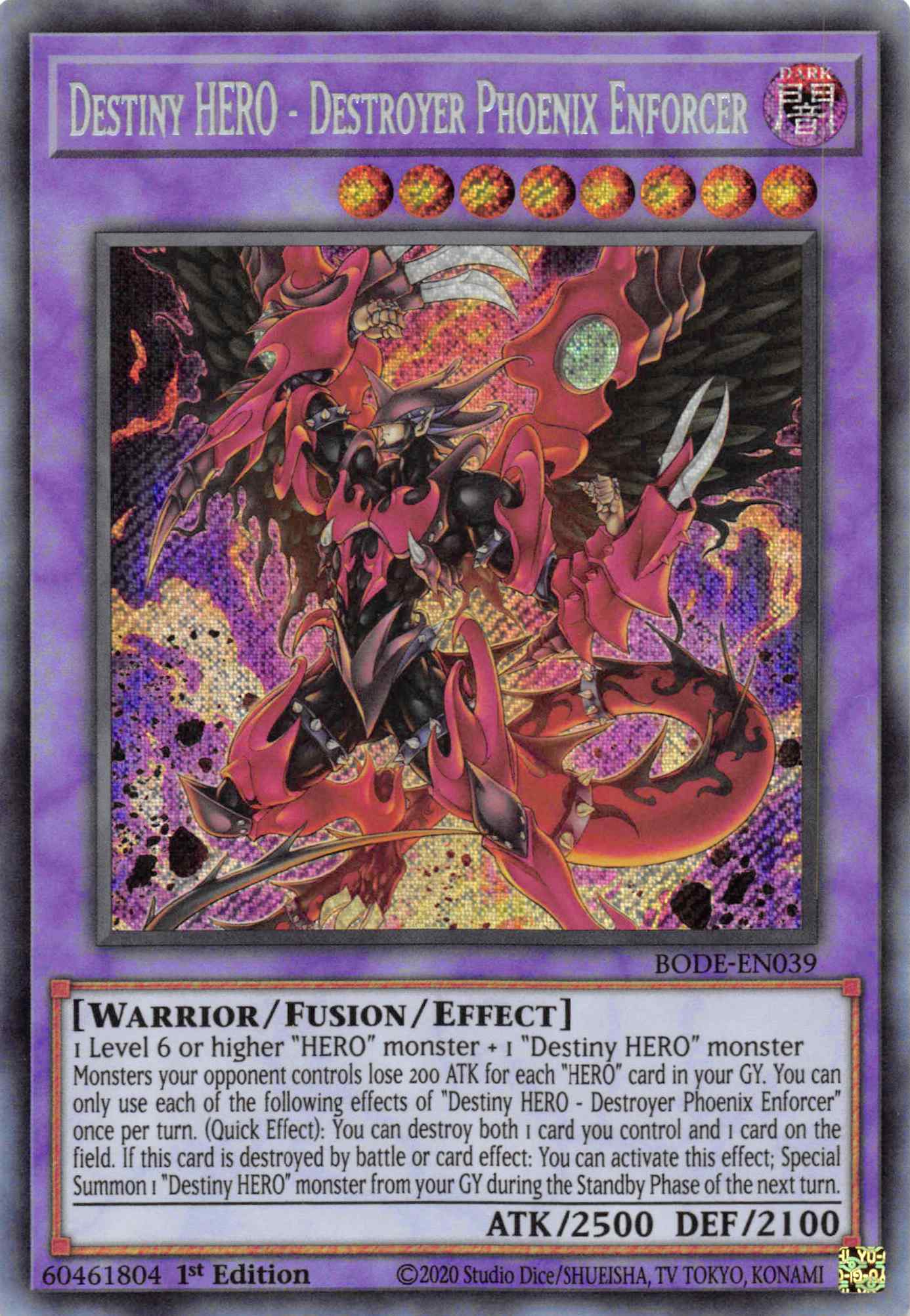 Destiny HERO - Destroyer Phoenix Enforcer [BODE-EN039] Secret Rare | Exor Games Summserside