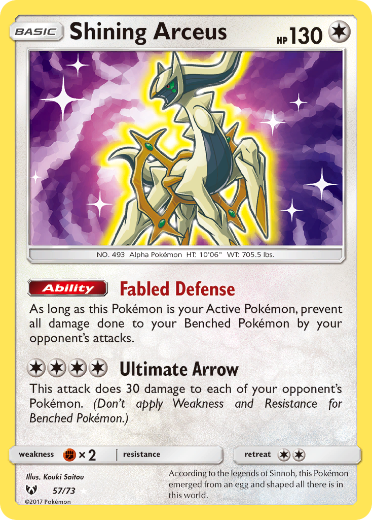 Shining Arceus (57/73) [Sun & Moon: Shining Legends] | Exor Games Summserside