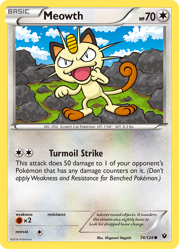 Meowth (74/124) [XY: Fates Collide] | Exor Games Summserside