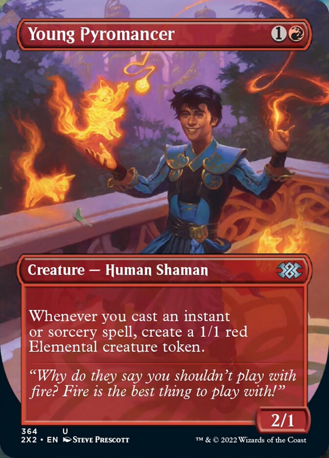 Young Pyromancer (Borderless Alternate Art) [Double Masters 2022] | Exor Games Summserside